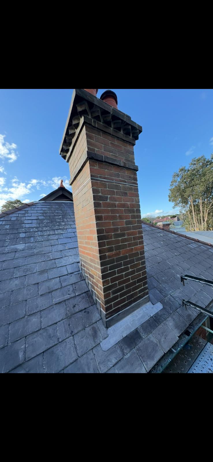 Chimney leadwork after restoration by Imperium Roofing