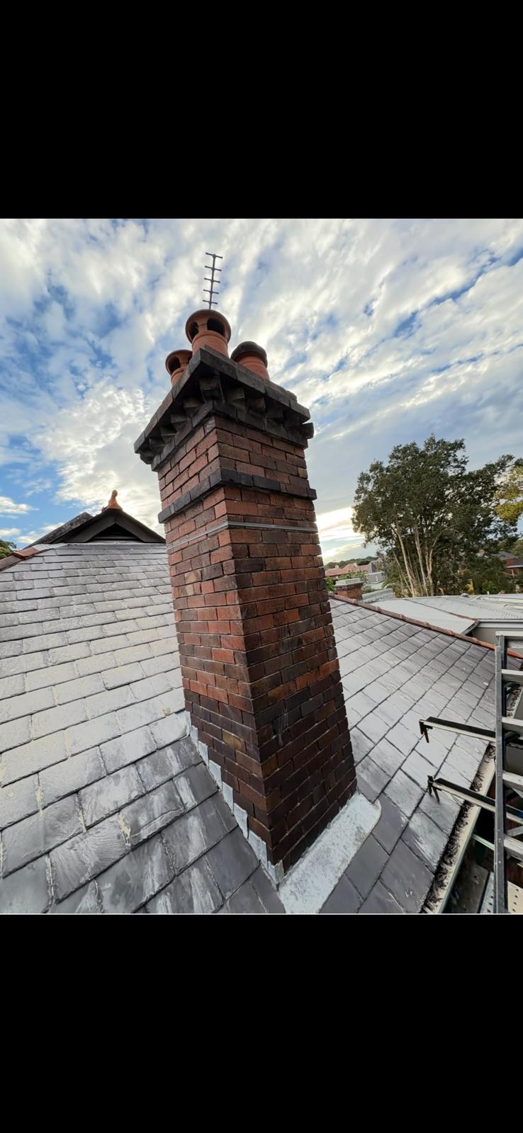 Chimney leadwork before restoration by Imperium Roofing